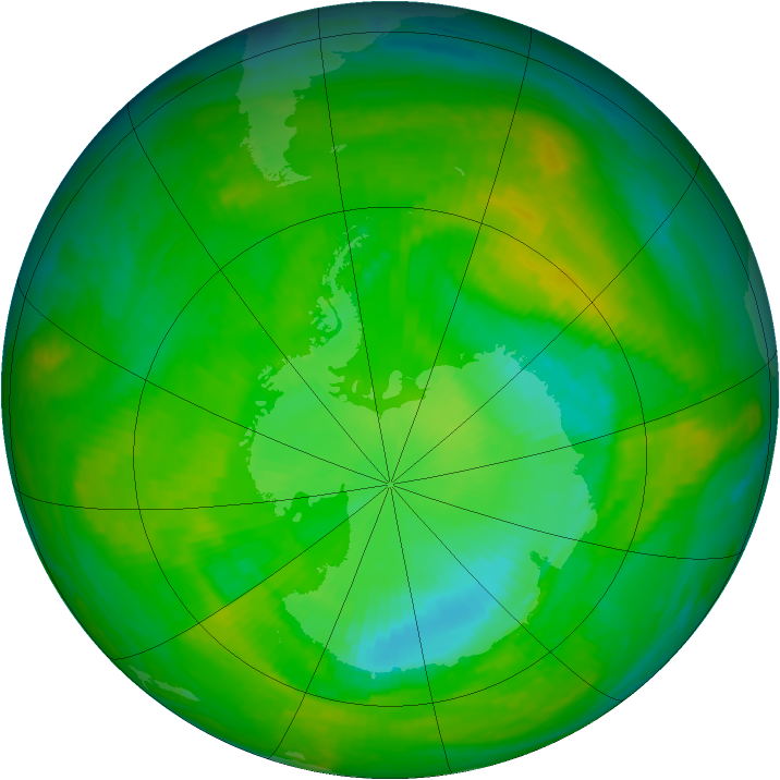 Antarctic ozone map for 29 November 2002